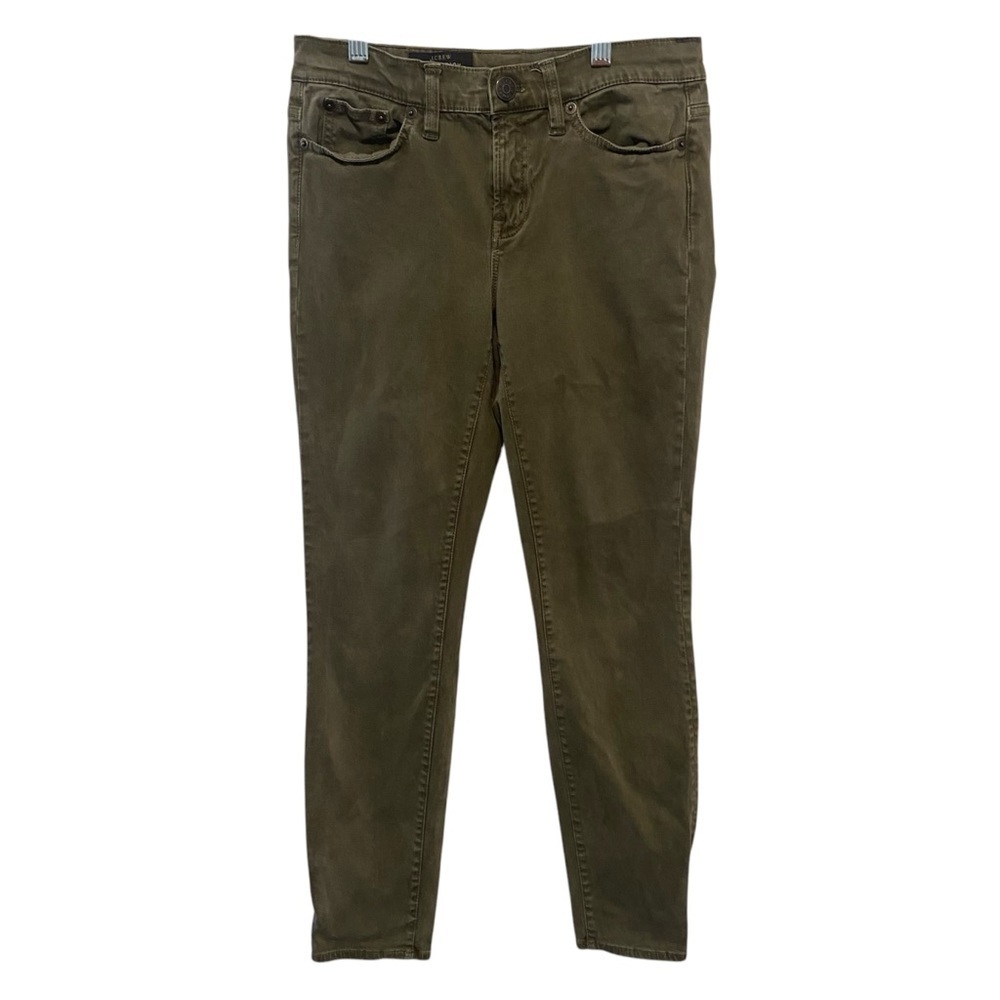 J.crew Women’s Dark Green Jeans Size 26 Toothpick Distressed Casual Grunge